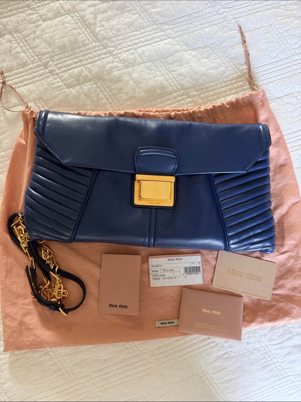 Miu Miu Nappa Biker Pochette/Clutch